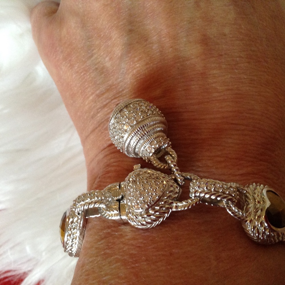 NWOT Rare Judith Ripka Silver Gemstone & Diamoniqe Bracelet - Picture 15 of 16